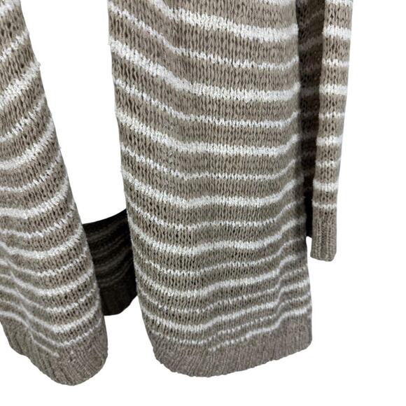 Soft Surroundings Lucie Striped Open Long Knit Cardigan Sweater Cotton Blend S - Picture 7 of 16